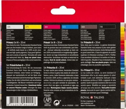 Боя за стъкло Amsterdam Relief Комплект цветове за стъкло Primary 6 x 20 ml - 5