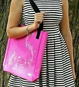 Shopping Bag Hudební Obaly H-O TNKLL122 Melody Black-Pink - 12