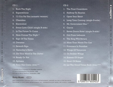 CD musique Europe - Rock the Night (The Very Best of Europe) (2 CD) - 4