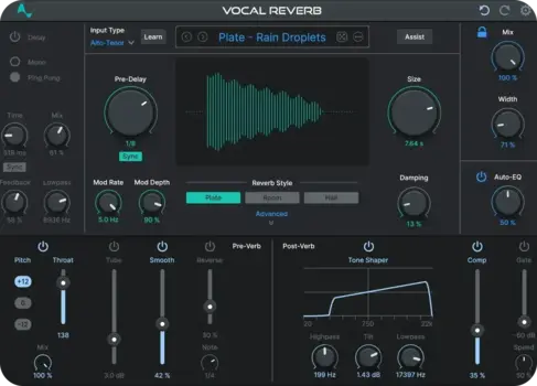 Logiciel de studio Plugins d'effets Antares Vocal Reverb by Auto-Tune (Produit numérique) - 3