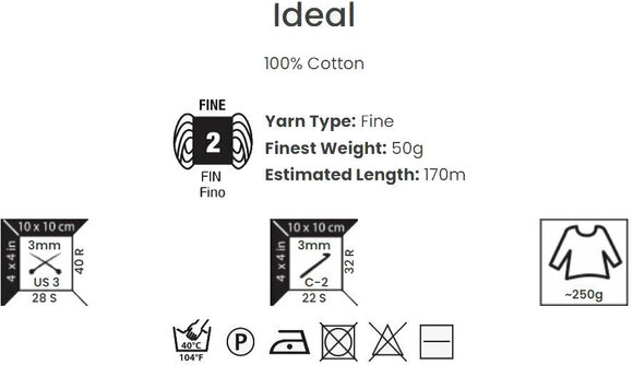 Pletací příze Yarn Art Ideal 223 Cream Pletací příze - 5