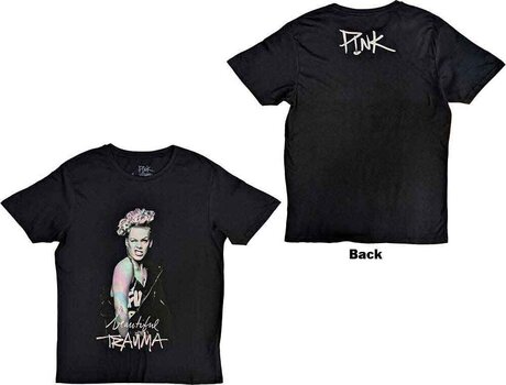 T-Shirt Pink T-Shirt Wink Unisex Black 2XL - 3