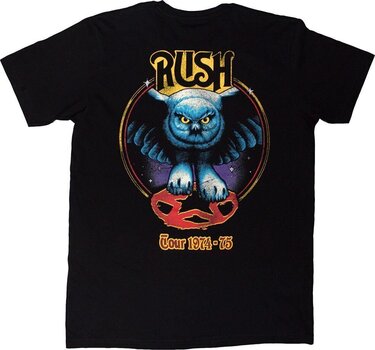 T-shirt Rush T-shirt Tour 74-75 Unisex Black 2XL - 2
