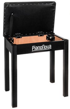 Дрвена столица за клавир Pianonova Bookcase Дрвена столица за клавир Black - 3