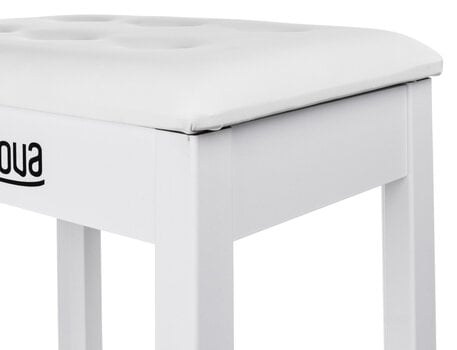 Дървена табуретка за пиано Pianonova Bookcase Дървена табуретка за пиано White - 6