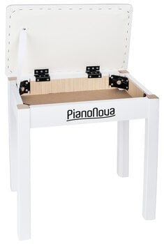 Дървена табуретка за пиано Pianonova Bookcase Дървена табуретка за пиано White - 3