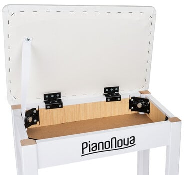 Дървена табуретка за пиано Pianonova Bookcase Дървена табуретка за пиано White - 4