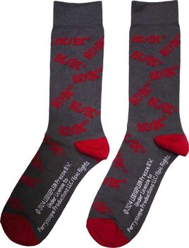 Sokken AC/DC Logo Pattern Charcoal Grey 39-45 Sokken - 2