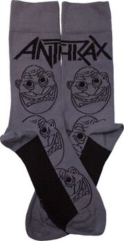 Zokni Anthrax Zokni Faces Pattern Mono Charcoal Grey 40-45 - 2