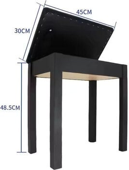 Дрвена столица за клавир Pianonova Bookcase Дрвена столица за клавир Black - 7
