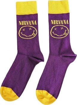 Socks Nirvana Socks Yellow Happy Face Purple 36-40 - 2
