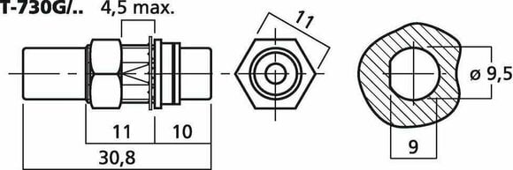 RCA-RCA-adapter Monacor T-730G/RT - 2