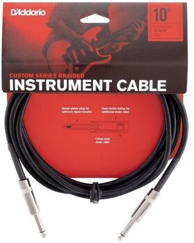 Инструментални кабл D'Addario Planet Waves PW-BG-10BK 3m Ravni - Ravni Инструментални кабл - 3