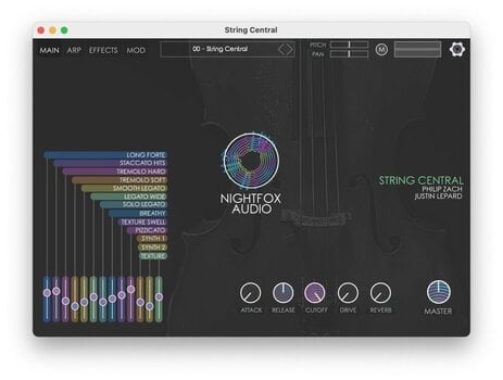 FX protsessori tarkvara pistikprogramm Nightfox Audio Nightfox Audio String Central (Digitaalne toode) - 2