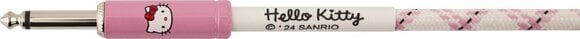 Hangszórókábel Fender Hello Kitty White/Pink Woven 3 m Egyenes - Egyenes Hangszórókábel - 3