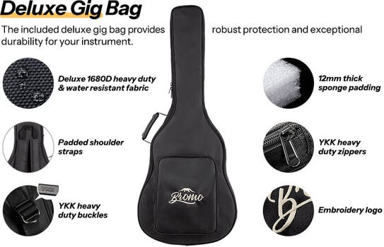 Jumbo Elektro-Akustikgitarren Bromo BAN8E Vintage Sunburst Jumbo Elektro-Akustikgitarren - 10