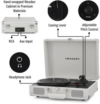 Přenosný gramofon
 Crosley Cruiser Plus White Sand Přenosný gramofon - 10