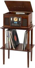 Möbel für LP-Schallplatten Victrola Wooden Stand with Record Holder Möbel für Schallplatten Dark Brown - 3