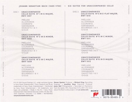 Музичний компакт-диск Yo-Yo Ma - J.S.Bach: Six Evolutions / Cello Suites (2 CD) - 4