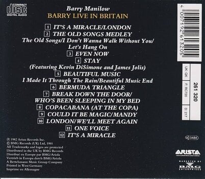 Музичний компакт-диск Barry Manilow - Barry Live In Britain (Reissue) (CD) - 2