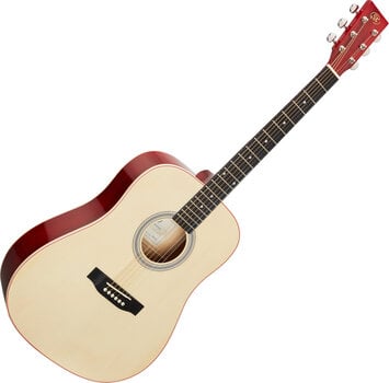 Akustická kytara SX SD204G Transparent Red-Natural Akustická kytara - 3