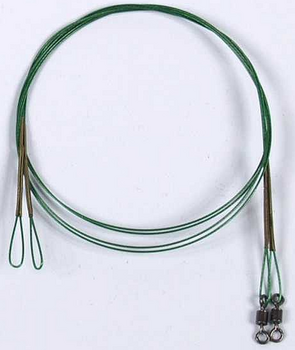 Horgász zsinór Mivardi Wire Leader Swivel/Loop Green 6 kg 45 cm - 2