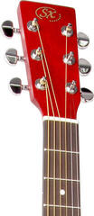 Folk Guitar SX SO204 Transparent Red-Natural Folk Guitar - 4