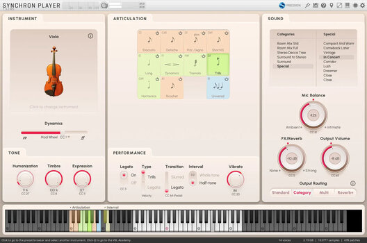 VST Instrument Vienna Symphonic Library Synchron Solo Viola Standard (Дигитален продукт) - 3
