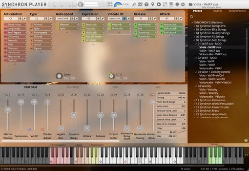 VST Instrument Vienna Symphonic Library Synchron Solo Viola Standard (Дигитален продукт) - 5