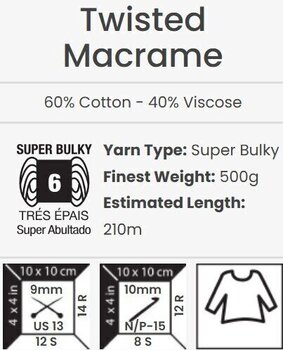 Cord Yarn Art Twisted Macrame 210 m 801 Neon Green Cord - 5