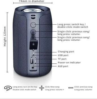 Портативна/Преносима тонколона Zealot S32D Black Портативна/Преносима тонколона - 7