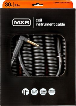Instrumentinis kabelis Dunlop MXR Coil Cable Angled-Straight 30 Ft Black - 3