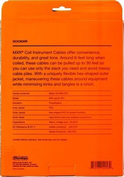Instrumentinis kabelis Dunlop MXR Coil Cable Angled-Straight 30 Ft Black - 4