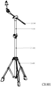 Stalak za činelu s pecaljkom Stable CB-801 Stalak za činelu s pecaljkom - 3