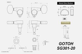 Štimer za gitaru Gotoh SG301 20 L3+R3 Chrome Štimer za gitaru - 2