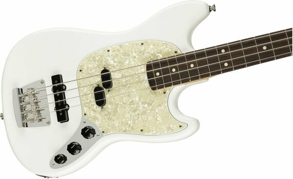 4-kielinen bassokitara Fender American Performer Mustang RW Arctic White - 4