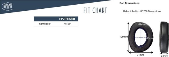 Náušníky Dekoni Audio EPZ-HD700-FNSK Náušníky Black 2 ks - 4