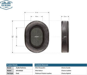 Jastučići za uši za slušalice Dekoni Audio EPZ-ATHM50-GEL Jastučići za uši za slušalice Black 2 kom - 4