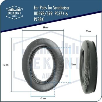 Jastučići za uši za slušalice Dekoni Audio EPZ-HD598-CHL Jastučići za uši za slušalice Black 2 kom - 5