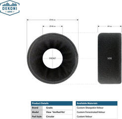 Jastučići za uši za slušalice Dekoni Audio EPZ-GRADO-SKEL Jastučići za uši za slušalice Black 2 kom - 5