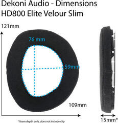 Наушниците за слушалки Dekoni Audio EPZ-HD800-ELVL-SLIM Наушниците за слушалки Black 2 бр. - 7