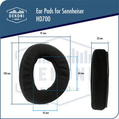 Наушниците за слушалки Dekoni Audio EPZ-HD700- ELVL Наушниците за слушалки Black 2 бр. - 5