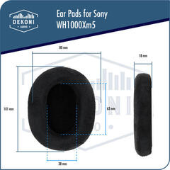 Oorkussens voor hoofdtelefoon Dekoni Audio EPZ-XM5-CHS Oorkussens voor hoofdtelefoon Black 2 st. - 5