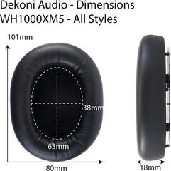 Paraorecchie per le cuffie Dekoni Audio EPZ-XM5-PL Paraorecchie per le cuffie Black 2 pz - 5