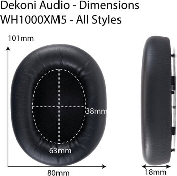 Jastučići za uši za slušalice Dekoni Audio EPZ-XM5-PL Jastučići za uši za slušalice Black 2 kom - 6