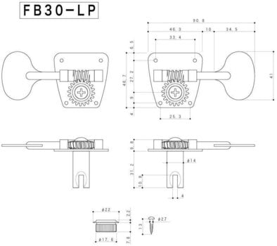 Тунинг част за бас китара Gotoh FB30LP-4 N Nickel Тунинг част за бас китара - 3