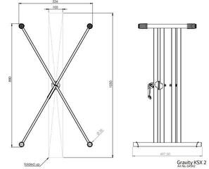 Folding keyboard stand Gravity KSX 2 W Folding keyboard stand White - 7
