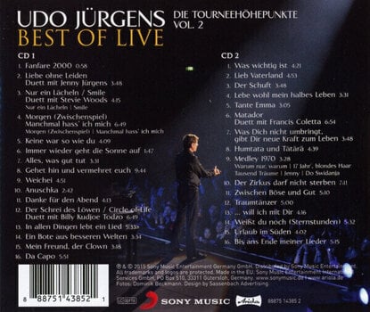 Muzički CD Udo Jürgens - Best Of Live - Die Tourneehöhepunkte, Vol. 2 (2 CD) - 2