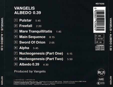 CD muzica Vangelis - Albedo 0.39 (CD) - 2