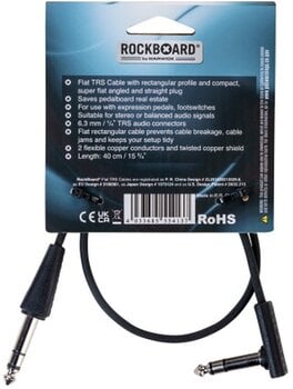 Patch Cable RockBoard Flat TRS 40 cm Straight - Angled Patch Cable - 6